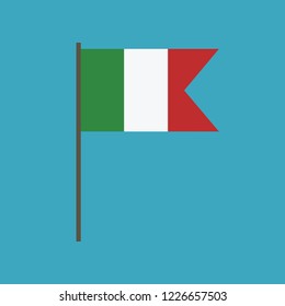 Italy flag icon in flat design. Independence day or National day holiday concept.