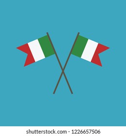 Italy flag icon in flat design. Independence day or National day holiday concept.