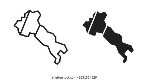 Italy flag icon. Flat and stroke versions. Graphic elements.