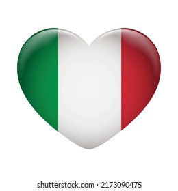 Italy flag icon isolated on white background. Italy flag. Flag icon glossy.