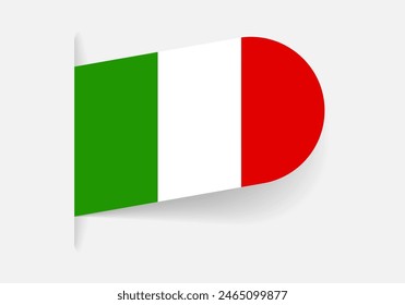 Italy flag icon, logo or tag. Italian national symbol banner. Vector illustration.