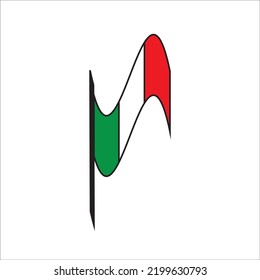 italy flag icon logo vector design