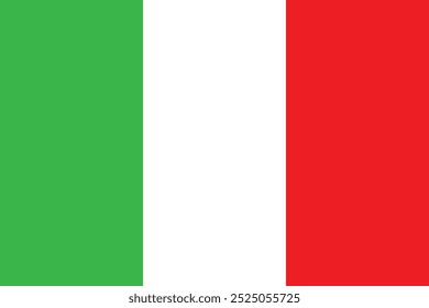 Ícone da Bandeira da Itália. Bandeira nacional italiana. Ícone do vetor da bandeira da Itália. cores oficiais e proporção corretamente. Ilustração vetorial.