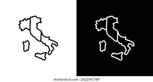Italy flag icon outline. linear style for apps