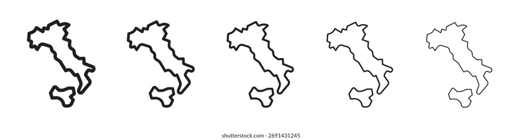 Italy flag icon, outline vector logo illustration, linear pictogram isolated
