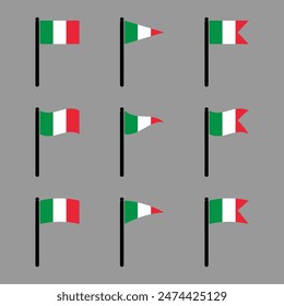 italy flag icon with pole symbol vector illustration