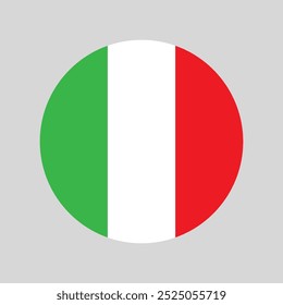 Italy Flag Icon. Round Italy flag vector icon. official colors and proportion correctly. National Italian flag. Vector illustration.