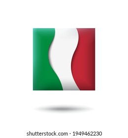 Italy Flag Icon Shape Square Waving Stock Vector (Royalty Free ...