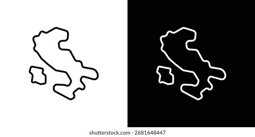 Pictograma de Vector simple del icono de la bandera de Italia. concepto de icono blanco y negro