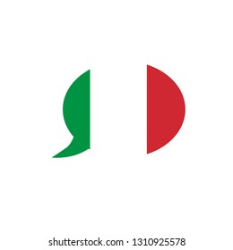 italy flag icon. speech bubble vector eps10