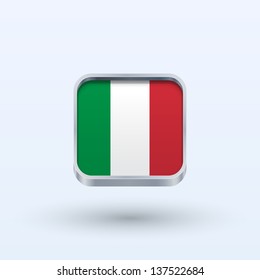 Italy flag icon square form on gray background. Vector illustration.