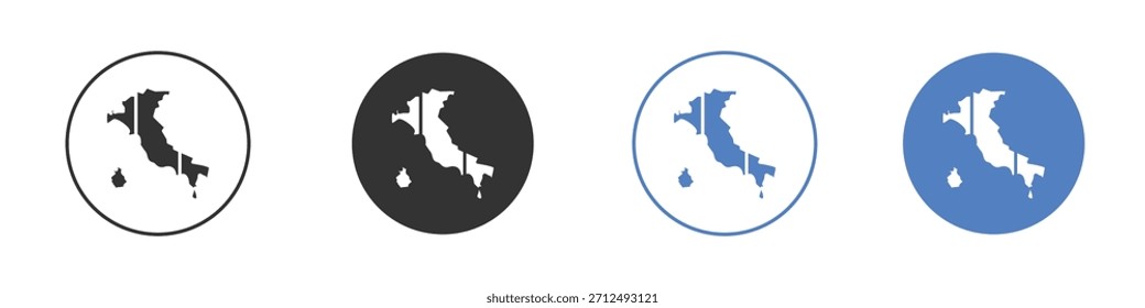 Icono de la bandera de Italia Diseño de línea delgada. Gráfico de Vector. EPS 10