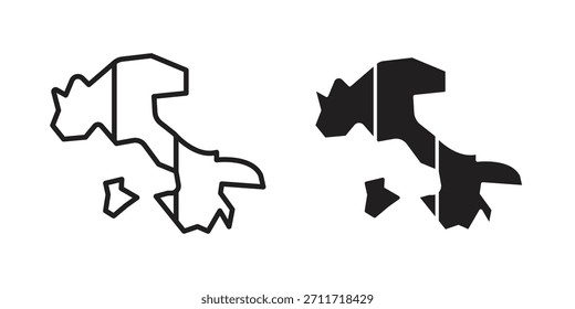 Italien Fahne Symbol in Dünn linear und flach Stil. Zeichen- und Symbolsatz