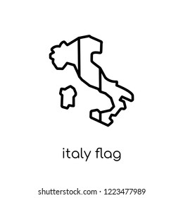 Italy flag icon. Trendy modern flat linear vector Italy flag icon on white background from thin line Country Flags collection, editable outline stroke vector illustration