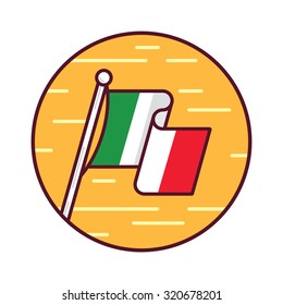 Italy flag icon for website, print, info graphic, etc.