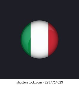 Italy flag icon,Round Italy flag icon vector isolated, Italy flag button.