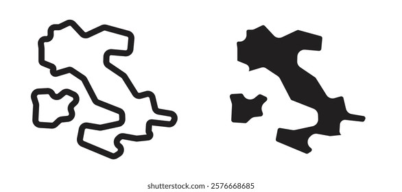 Italy flag icons in outline and stroke versions