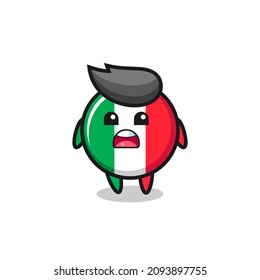 italy flag illustration with apologizing expression, saying I am sorry , cute style design for t shirt, sticker, logo element