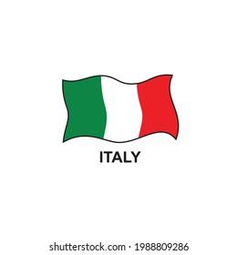 Italy flag illustration in vector