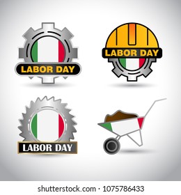 Italy Flag with labour day design vector 