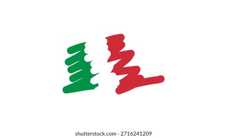Italy flag line logo, flat simple illustration