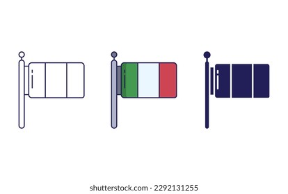 Italy Flag line and solid illustration icon