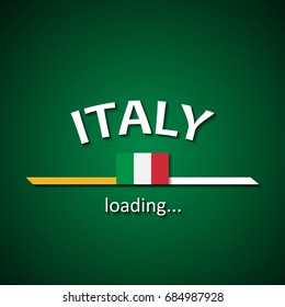 Italy flag loading bar - tourism banner for travel agencies and for other different events