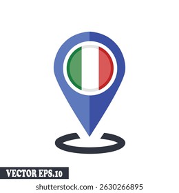 Italy Flag Location Marker Pin Icon