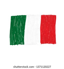 Italy flag made of doodle vector