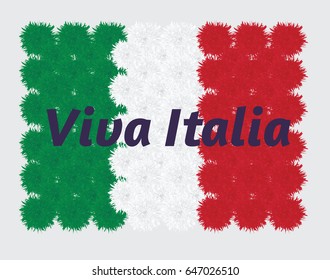 Italy flag made of flowers of carnations. Vector illustration. Republic day in Italy.