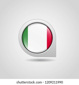 Italy flag map navigation design vector