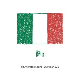 Italy Flag Marker Pencil Sketch Illustration Stock Vector (Royalty Free ...