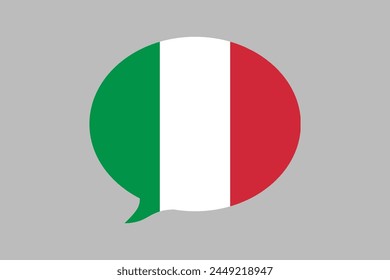 Italy flag with massage sign, National Italy flag, Italian flag, Vector Illustration
