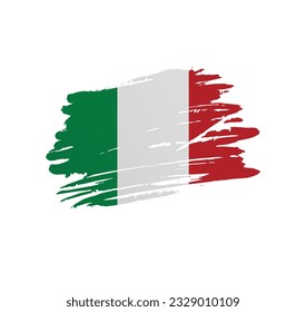 Italy flag - nation vector country flag trextured in grunge scratchy brush stroke.