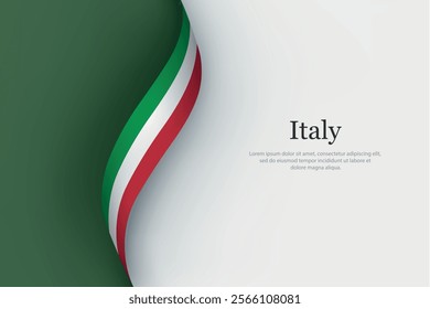 Italy flag on Waving ribbon. Template for independence day