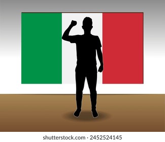 Italy flag paper texture, single-piece element, vector design, Italy flag taped on wall, decoration or celebration idea