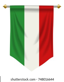 Italy flag or pennant isolated on white