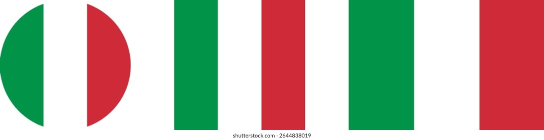 Italy flag PNG vector. Italy square and round icon isolated on transparent PNG background. Italy flag icon.