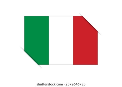 Italy flag - rectangle colorful flag representing a country cultural identity and heritage. The essence of national pride and unity. Attached by the corners in a paper album