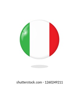 Italy flag round 3d Vector eps 10