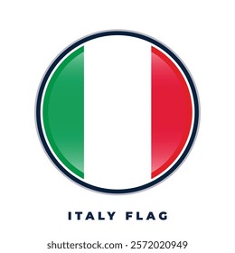 Italy flag round design circle vector template