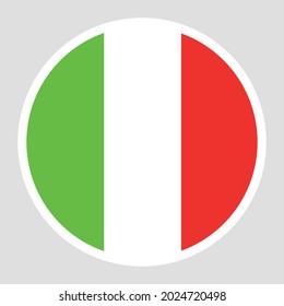 Iconos de círculo plano con bandera italiana.