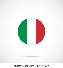 Italy flag round icon. Italy flag icon with accurate official color scheme. Vector icon isolated on gradient background