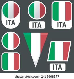 Italy flag set vector image