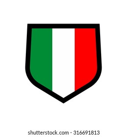 Italy flag with shield