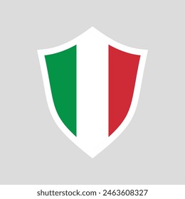 Italy Flag in Shield Shape Frame