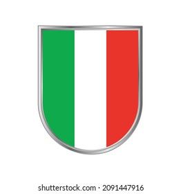 Italy flag with silver frame vector design