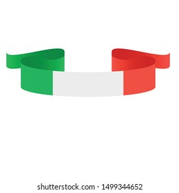 Italy flag. Simple ribbon  vector Italy flag