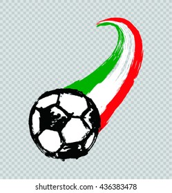 Italy flag with soccer ball