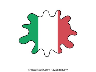 Italy flag in splash shape.Vector Italy symbol.